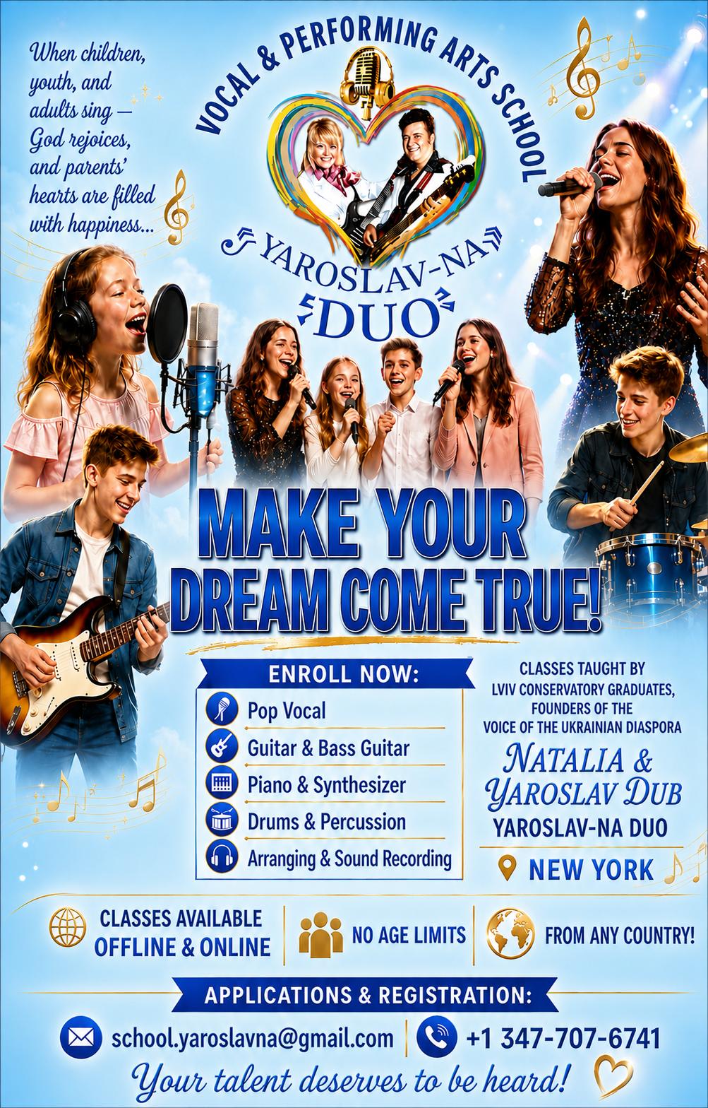 Yaroslav-Na Vocal & Performing Arts School enrollment poster